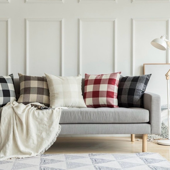 Pack of 4 Checkers Buffalo Plaids Linen Pillow Covers 20x20 - Picture 4 of 8